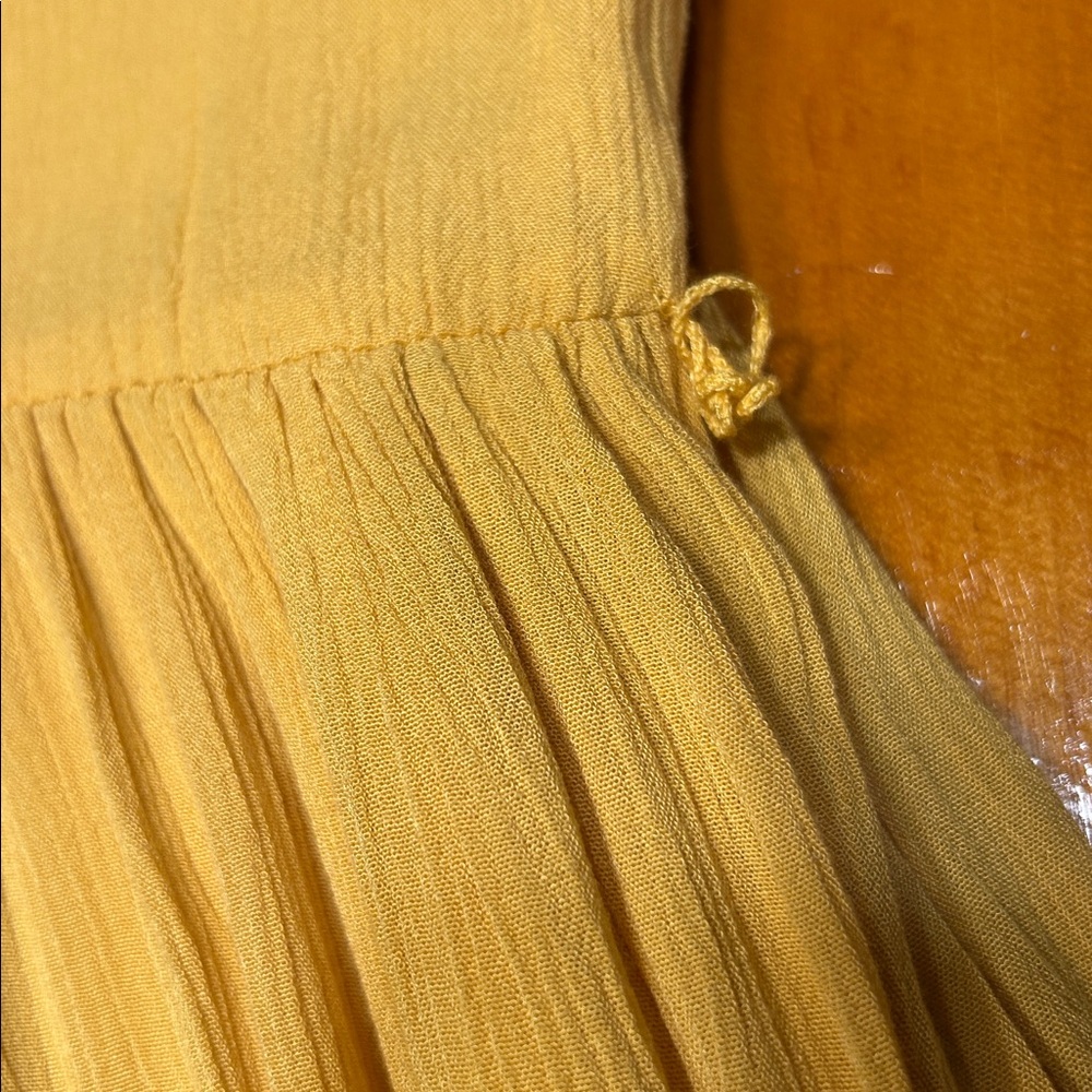 Joie Dress Yellow Embroidered Tiered Sleeveless Maxi Dress Boho Cottagecore - Picture 7 of 9